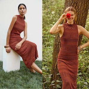Anthropologie Crochet Midi cotton Dress